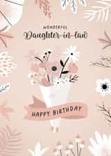 Pretty Birthday Card - For Daughter In Law - Floral Bouquet created by Evie Garnett Designs