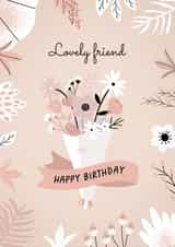 Pretty Birthday Card - For Friend - Floral Bouquet created by Evie Garnett Designs