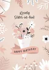 Pretty Birthday Card - For Sister In Law - Floral Bouquet created by Evie Garnett Designs