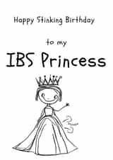 Funny IBS themed Birthday card for girl created by Mark's Cards