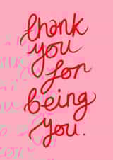 Thank You For Being You - cute pink and red thank you card created by Keep It Bright