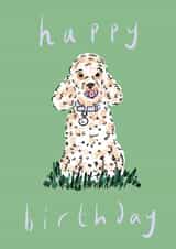 Cute Poodle Birthday Card created by Helen Ridley Illustration
