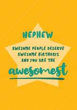 Cute Birthday Card - For Nephew - Awesome Birthday created by Bev O'Connor || @oconnordesign