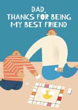Cute Father's Day Card - Playing Board Games - Best Friend created by AbiGoLucky