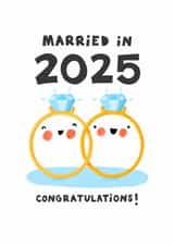 Cute Wedding Card - Mrs and Mrs - Married in 2025 - LGBTQ+ created by Nicola Watson