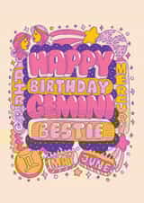 Cute Birthday Card - Gemini Zodiac Sign created by Harkiran Kalsi