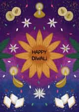 Colourful fun Diwali card for friends or family created by Art by Reebee