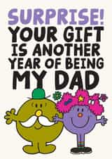 Cheeky Father's Day Card - Little Miss Surprise - Gift Of Being My Dad created by Mr. Men