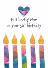 50th Birthday Card - For Mum - Abstract Art - Candles created by size3art