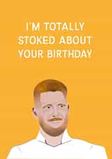 Funny Birthday Card - England Cricket - Stoked About Your Birthday created by Incognito