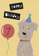 Cute Birthday Card - Age 7 - Little Dog created by Lucy Driver