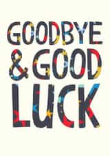 Classic Good Luck/Leaving Card - Starry Typography created by The Boy and the Bear