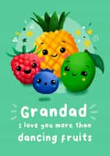 Cute Father's Day Card - Grandad - Dancing Fruits created by Dolli Does Design