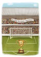 Pretty Birthday Card - For Him - Champion Football Illustration created by Love Lucy Illustration