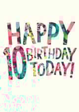 Pretty Birthday Card - 10th - For Her created by The Boy and the Bear