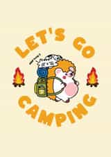 Cute Friendship Card - Lets Go Camping created by Iniistudio