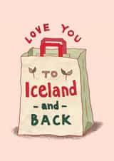 Funny Anniversary Card - Love You To Iceland and Back - Moon & Back Parody created by The Curious Pancake