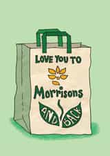 Funny Anniversary Card - Love You To Morrisons and Back - Moon & Back Parody created by The Curious Pancake