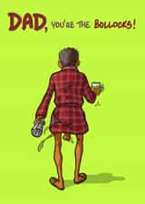 Rude Funny Bollocks Father's Day/Birthday Card For Dad created by Bryony Jackson Walters