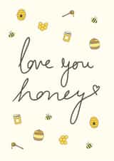 Cute anniversary card for significant other - love you honey created by CBL