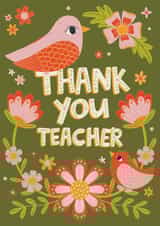 Cute Thank You Card - Teacher - Folk created by Hollie McManus Illustration
