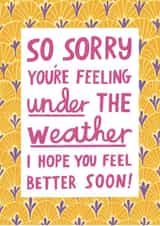Pretty & Heartfelt Get Well Soon Typography Card - Sorry You're Feeling Poorly created by Alice Mole Illustration