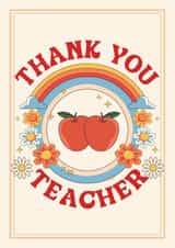 Retro Thank You Card - End Of Term Card For Teacher created by Of Life & Lemons Ltd.