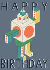 Classic Birthday Card - Robot - For Him created by Laura Darrington Design Ltd.