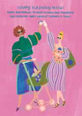 Funny Birthday Card - From Bar-hopping To Pram-Pushing - Bestie - Friend created by Raspberry Blossom
