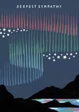 Arty Sympathy Card - Northern Lights created by Laura Darrington Design Ltd.