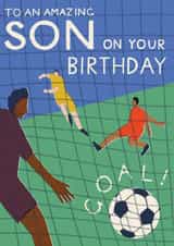Arty Birthday Card - Amazing Son - Football created by Laura Darrington Design Ltd.
