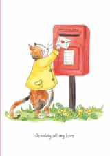 Cute Just Because Card For a Loved One - Cat - Sending All My Love created by Frankie Norman