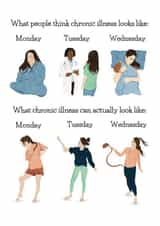 Funny Get Well Card - Chronic illness - Lumps, Bumps & Lions Tails created by Mind Over Letter