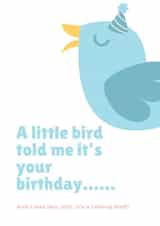Funny Birthday Card For Adults - A Little Bird Told Me Cute Design. created by Five Bears Co