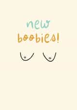 Fun Congratuations Card - New Boobies - Doodle Illustration created by Rebecca Prinn