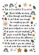 Wonderful Keyworker Card - Heartfelt Thank You Poem created by And You Can Quote Me