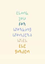 Cute Thank You Card - Working Wonders With The Garden - Gardener created by Rebecca Prinn