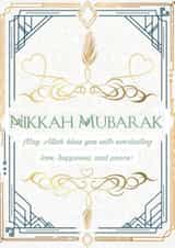 Beautiful and classic Islamic marriage (nikkah) card to gift to a new couple created by ArtByAT