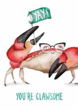 You're Clawsome - Funny and Cute Good Luck Card created by Citrus Bunn