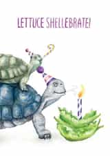 Cute Birthday Card - Lettuce Shellebrate created by Citrus Bunn