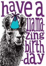 Cute Llama-zing Birthday Card - Llama - Have a llama-zing birthday created by The Visual Narrator