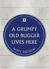 Cheeky Birthday Card - Heritage Plaque - Grumpy Old Bugger created by Brainbox Candy