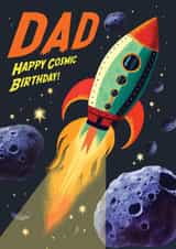 Cool Birthday Card - Space Rocket - For Dad created by Rocket68
