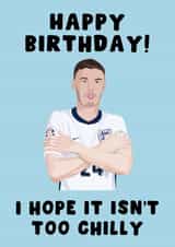 Funny Birthday Card - Hope It Isn't Too Chilly - Cole Palmer England Euros Football created by Pink Peach Cards
