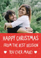 Personalised Christmas Photo Card created by Silly Billy - Cute Christmas Photo Card - For Partner - Best Decision You Ever Made