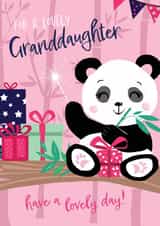 Cute Birthday Card - For Granddaughter - Panda created by IC&G