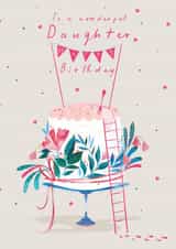 Classic Birthday Card - For Daughter - Pretty Cake created by IC&G