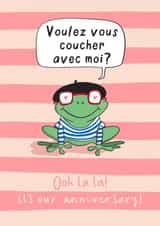 Funny Anniversary Card - Ooh La La Sexy Frog - Cute French Language Design created by Running with Scissors
