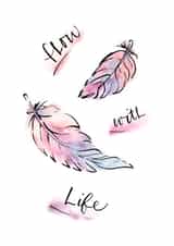 Feathers Flow Card for a Lighter Journey - Flow with Life created by Vivi Stiva • Illustration