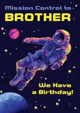 Retro Birthday Card -  For Brother - Astronaut Space created by Rocket68
